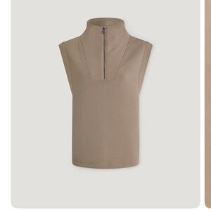Varley magnolia half Zip Tank - Tan